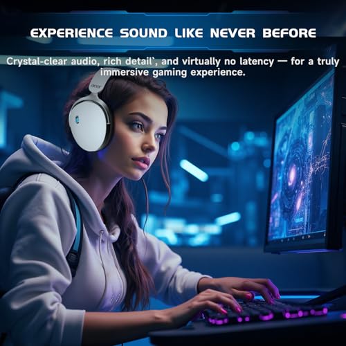 Acer 2.4GHz Wireless Gaming Headsets for PS5, PS4, PC, Switch, Tri-Mode Gaming Headphones with Noise Canceling Mic, Stereo Sound, 40+Hr Battery, 50mm Drivers - White - color: White