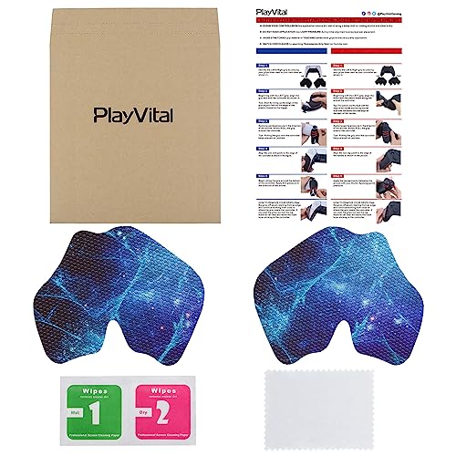 eXtremeRate PlayVital Anti-Skid Sweat-Absorbent Controller Grip for ps5 Controller, Professional Textured Soft Rubber Pads Handle Grips for ps5 Controller - Blue Nebula PFPJ132 - color: Blue Nebula