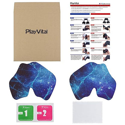 eXtremeRate PlayVital Anti-Skid Sweat-Absorbent Controller Grip for ps5 Controller, Professional Textured Soft Rubber Pads Handle Grips for ps5 Controller - Blue Nebula PFPJ132 - color: Blue Nebula