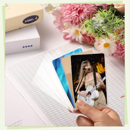 400 Pcs Kpop Photocard Sleeves Holder, 58 x 89 mm, Clear Plastic | Clear Photo Card Sleeves, fits 54 x 86 mm and 55 x 85 mm, PVC Free & Acid Free Kpop Albums Photo Cards Protector - style: Transparent Style