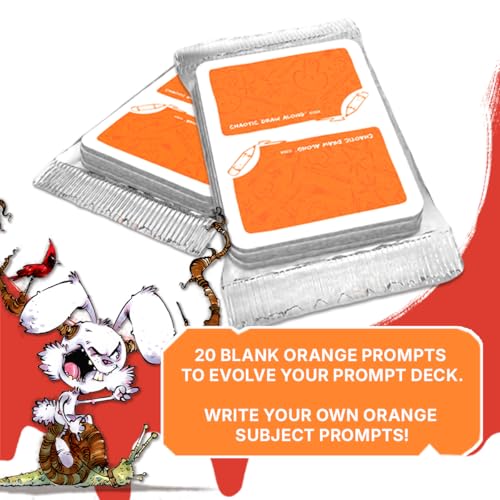 Chaotic Draw Along - Booster Pack Bundle (20 of each Chaotic Blank Color: Red, Orange, Green Cards) - Prompt Deck Expansion - Creative Art Blanks, Drawing Inspiration, Blank Cards for Your Own Prompts