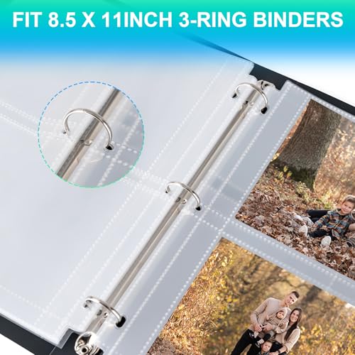 25 Pack 5 x 7 Photo Sleeves for 3 Ring Binder(200 Pictures) | Heavy-Duty Archival Photo Page Protectors, Clear Picture Album Refill Pages Holds, Acid-Free - size: 5x7inch-2pocket, style: 25 pack