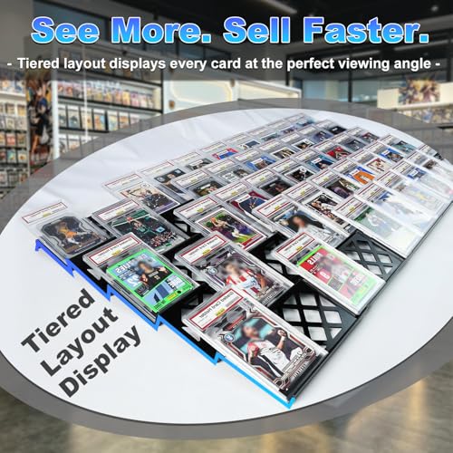 30 Modular Trade Card Risers | Black Acrylic - Perfect for Trade Shows, Display Cases, and Card Vendors - Display Stand for Sports Cards & Trading Card Games