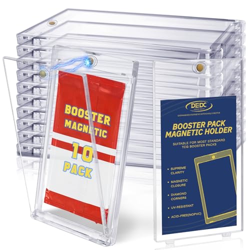 DEDC Booster Pack Protector Card Holder UV Magnetic Case MTG Display Holder Clear Cases Fit for Standard Cards Storage Protect Collectible Sports Gaming Cards (Collector Pack(10pcs))
