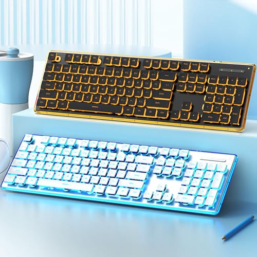 ordinarYone Silents Mechanical Gaming Keyboards 104Keys USB Cord With RGBs Backlit And IPX4 Waterproof For Laptop Accessories