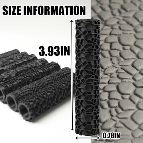 7-Piece Texture Roller Set, Tabletop Terrain Road Pattern Tool | lightweight & durable. Tabletop terrain & miniature ground crafting, DIY accessory for hobbyists. - color: Interesting 7 patterns