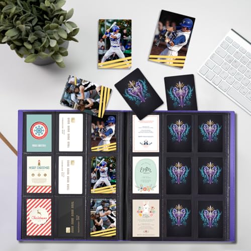 Card Binder, Upgraded 9 Pockets Trading Card Collection Binder for Cards, 360 Card Book Holder Album for Yugioh, MTG, TCG, Magic, Sports Cards - Purple - color: Purple