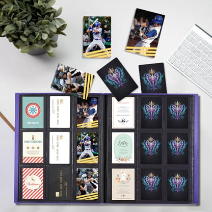 Card Binder, Upgraded 9 Pockets Trading Card Collection Binder for Cards, 360 Card Book Holder Album for Yugioh, MTG, TCG, Magic, Sports Cards - Purple - color: Purple