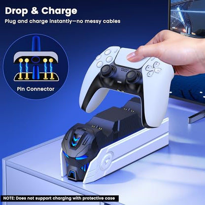 PS5 Controller Charger Station for PlayStation 5 Controllers Dual Stand Charger Dock, PS5 Controller Charging Station Accessories(M) - size: M