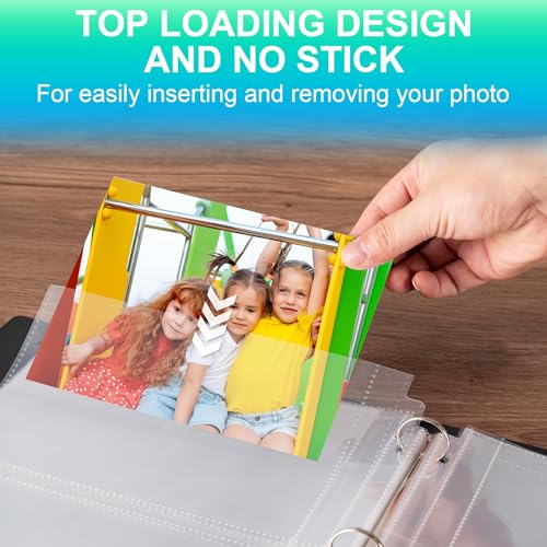 100 Pack 4 x 6 Photo Sleeves for 3 Ring Binder(200 Pictures) | Heavy-Duty Archival Photo Page Protectors, Clear Picture Album Refill Pages Holds, Acid-Free - size: 4x6inch-2pocket, style: 100 pack
