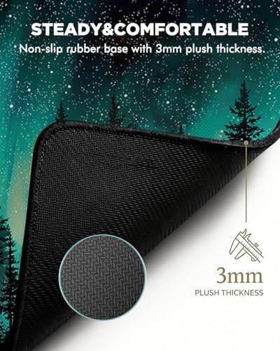 Mouse Pad, Desk Mat, 31.5x11.8in Large Mousepad, Green Forest | Desk Pad with Stitched Edge & Rubber Non-Slip Bottom, Gaming Mouse Pad, Extended Mousepad for Home, Office - color: Green Forest
