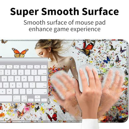Beautiful Girl for MTG & TCG Playmat Mouse Pad,BFDHGQZC 24" x 14" Game Mat for MTG/RPG/CCG Trading Card Game Playmats Table Mat Perfect for Card Games Video Games Computer Office - color: Beautiful Girl