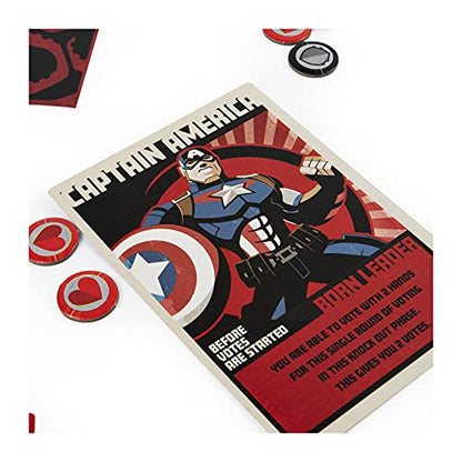 Marvel, Hail Hydra Superhero Board Game Black Panther Hulk Captain America Red Skull Black Widow Spiderman, for Adults and Teens Ages 14 and up