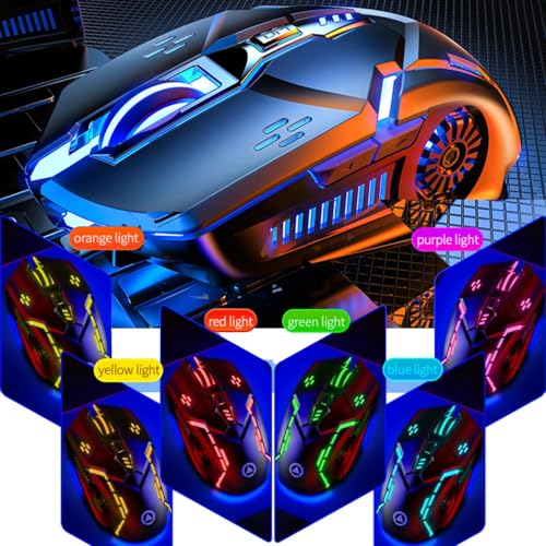 CHONCHOW Gaming Mouse Wired,6 Buttons, 4 Adjustable DPI Up to 3200 DPI, 7 Color LED Light, Wired Mouse Used for Games and Office, Mouse for Computer/Laptop/Tablets(Grey) - color: Gray
