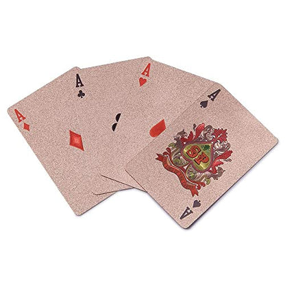 ACELION Waterproof Playing Cards, Plastic Playing Cards, Deck of Cards, Gift Poker Cards (Rose Gold) - color: Rose Gold