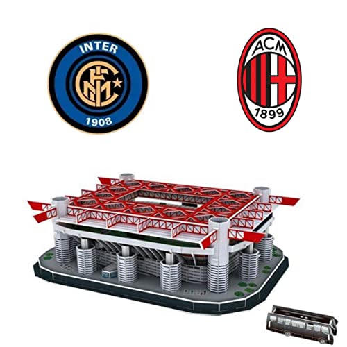 Classic Football Stadium Puzzle,3D Puzzle Soccer Club Venues,3D Paper Model Building Puzzle Kit, Soccer Stadium Souvenir Gift,Handmade Puzzle Ornaments，Cardboard Model (San Siro/Meazza) - color: San Siro/ Meazza