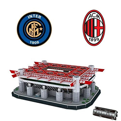 Classic Football Stadium Puzzle,3D Puzzle Soccer Club Venues,3D Paper Model Building Puzzle Kit, Soccer Stadium Souvenir Gift,Handmade Puzzle Ornaments，Cardboard Model (San Siro/Meazza) - color: San Siro/ Meazza