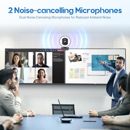 4K Webcam with Ring Light & Built-in Microphone for PC Streaming | PDAF Autofocus,Supports 1080P 60FPS, Comes with Privacy Cover, Compatible with Zoom, Skype, Google Meet, Laptop Desktop Mac