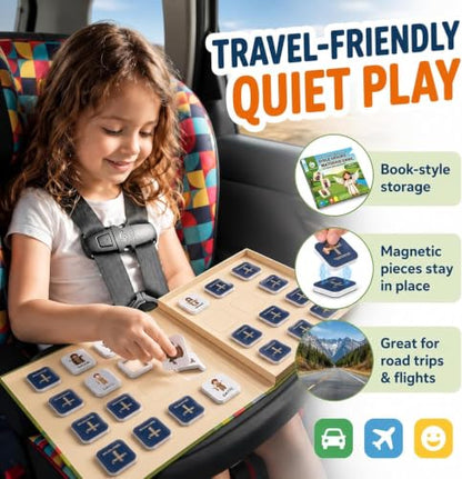 Travofun Magnetic Bible Matching Game, Memory & Clue Cards, Ages 4-8 | Magnetic memory matching with Bible character clue cards for church, Sunday school, family learning and travel. - style: Bible Heroes Game