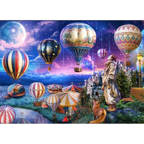 HUADADA-The Clown who Looks up to Freedom-Jigsaw Puzzles for Adults 1000 Pieces, Interlock Perfectly No Dust, Impossible Difficult Hard Fun 1000 Piece Jigsaw Puzzles for Adults-1:1 Poster - color: The Clown Who Looks Up to Freedom