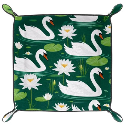 Lotus Swan Dice Tray Dice Rolling Tray Folding Dice Holder for Dice Games, Like RPG, DND and Other Table Games - color: Multi 17