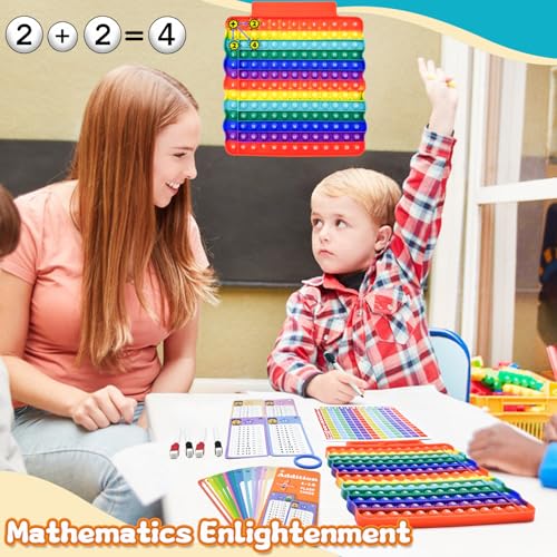 Addition Flash Cards+Multiplication Flash Cards + Fingertip Bubbles Toy | Interesting Math Combination, Math Games for Children Aged 3 + - style: Multiplication + addition