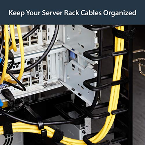 StarTech 40U Vertical Server Rack Cable Manager, 2-Pack 3ft (CMVER40UD) | 2-pack 20U network rack cord manager panels, D-ring hooks, 30 integrated D-rings, 2x 3ft (91cm) wire organizers, 19in rack - style: 20U 2-pk Vertical