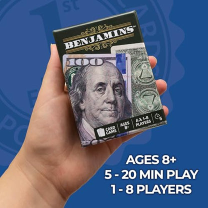 Benjamins Cash Cards – Money-Themed Card Games for Teens, Families & Adults. Fast-Paced Card Games for Parties, Travel and Game Night Where the Most “Cash” wins.