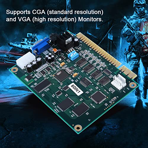 Classic 60-in-1 Multicade Game PCB Board – CGA/VGA Output, Jamma Compatible, for Cabinets & DIY Game Machines