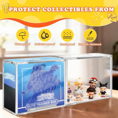 ETB Acrylic Case 3 Pack, 8mm Ultra Thick ETB Protector Case, Magnetic Lid | Stackable Clear Display Enclosure Compatible with Elite Trainer Boxes - color: 3PC ETB Acrylic Case, size: Acrylic Case