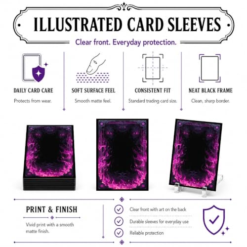 MTG Card Sleeves Matte -100 PCS Trading Card Game, Size 2.6 x 3.6 inches, Suitable for All TCG Card Games Protective (Abyssal Flame) - color: Abyssal Flame