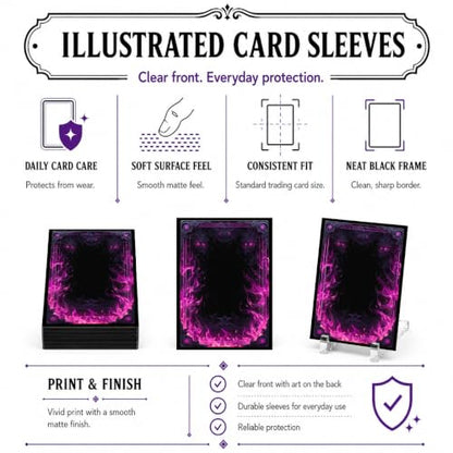 MTG Card Sleeves Matte -100 PCS Trading Card Game, Size 2.6 x 3.6 inches, Suitable for All TCG Card Games Protective (Abyssal Flame) - color: Abyssal Flame
