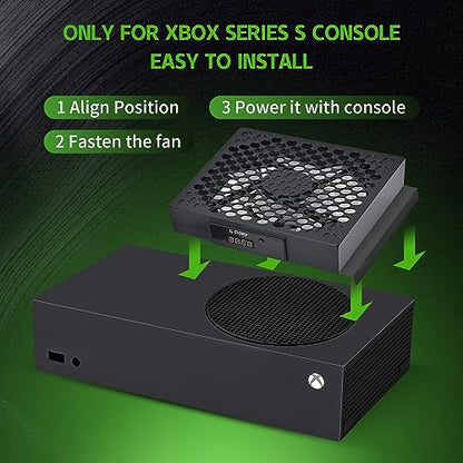 G-STORY Cooling Fan for Xbox Series S Auto 3 Speed Adjust Temp Display - Black - color: BLACK