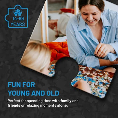 Misu Games Black Box Puzzle Without Template, Jigsaw Puzzles for Adults 1000 Pieces, Cool Jig-Saw Puzzels 20x27 Multiple Categories, Difficult Puzzle (Architecture, 2023)