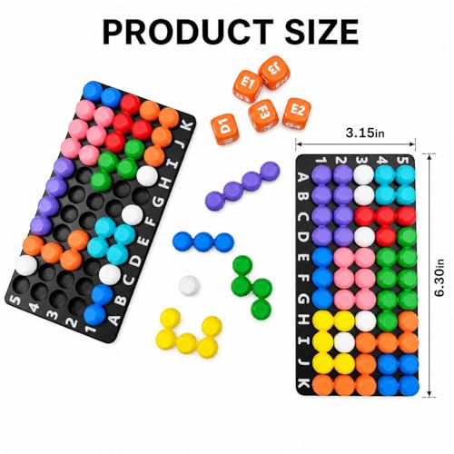 Genius Noodle — 2-Player Ball Puzzle Race | Roll 5 Dice, 7,776 Unique Challenges, 100% Solvable | 2 Boards, 2 Sets of 14 Colorful Noodle Pieces | STEM Brain Teaser for Kids Ages 6+, Family Game Night