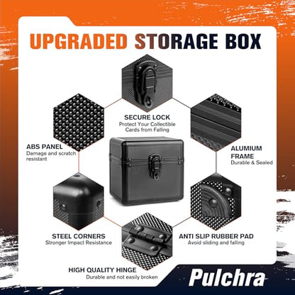 Pulchra Graded Card Storage Box, Top Loaders Case, Sports Trading Box, Slab PSA MTG CSG SGC Magnetic Holder, Carrying Collector Storage Boxes - size: Medium