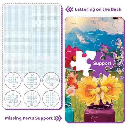 Puzzles for Adult 500 Pieces,Fun Beautiful Glass Vase Flowers Jigsaw Puzzle | Interlock Perfectly Letter on Back No Dust,Home Wall Art Decor,Challenging Perfect Birthday Party Gift for Family, 20.5x15 In - style: Glass vase