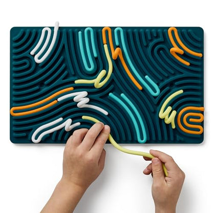 Pushpeel XL Sensory Activity Board – Expandable Silicone Fidget Toy for Stress, Anxiety, ADHD & Autism – Modular, Silent, No Mess - Spruce - color: Spruce