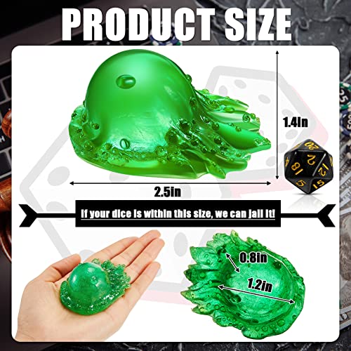 Deekin 1 Pcs Translucent Resin Dice Jail Cube,Green - color: Green