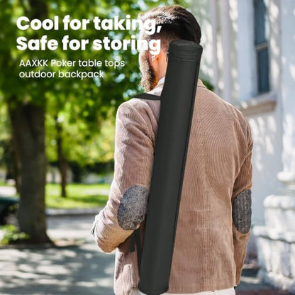 Waterproof PU Non-Rigid Carrying Bag - Flexible Storage Bag for Mahjong Mat, Card Playmat, Texas Hold'em Poker Table Top, Baseball Bat with Adjustable Shoulder Strap - size: 35”