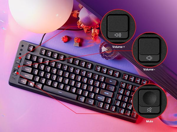 HyperX Eve 1800 – Gaming Keyboard, 1800 Form Factor,10 Zone Customizable RGB Lighting, Built-in Media Buttons, Membrane Switches, – Black - size: Compact