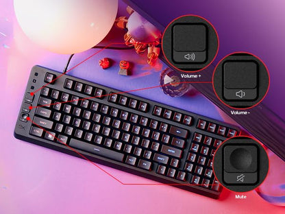 HyperX Eve 1800 – Gaming Keyboard, 1800 Form Factor,10 Zone Customizable RGB Lighting, Built-in Media Buttons, Membrane Switches, – Black - size: Compact