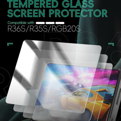 Tempered Glass Screen Protector for R36S/R35S/RGB20S,Protective Film for Gaming Console,9H Hardness HD Clear Film Anti Scratch Skin Guard,Game Handheld Protection Accessories (2pcs)