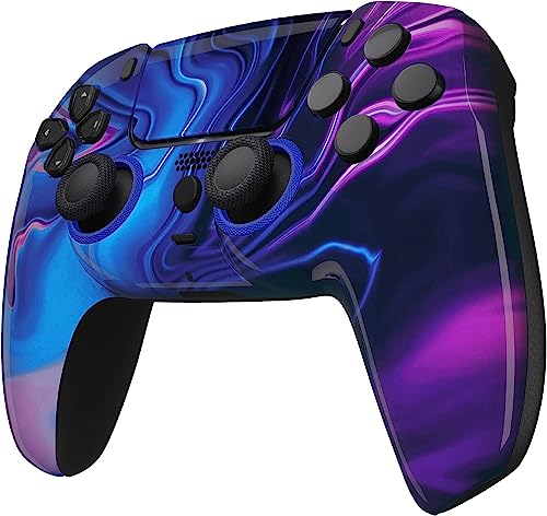 Custom Controllerzz Custom Wireless Controller Compatible with PS5 - Multiple Designs Available (PS5 Blue & Purple Swirl) - color: PS5 Blue & Purple Swirl