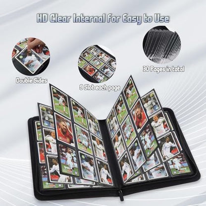 Trading Card Binder, Premium 9 Pocket Double Sided 540 Pocket PU Card Collection Binder, Collectible Trading Card Albums for MTG, TCG, Sport Card, Game Cards (Purple 1) - color: Purple 1