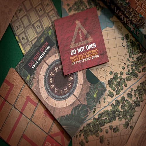 Professor Puzzle: Escape from The Lost Temple - Archeological Themed Escape Room Board Game, 12 Logic & Number Puzzles to Solve, Ages 12+, 1+ Players - style: Lost Temple