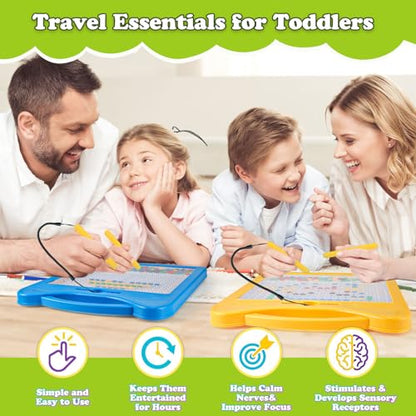 Magnetic Drawing Board for Kids, Toddler Magnet Doodle Board with Beads and 2 Pens, Magnetic Dot Art, Preschool Learning ABC Numbers for 3 4 5 6 Years Old Girls Boys (Yellow) - color: Yellow