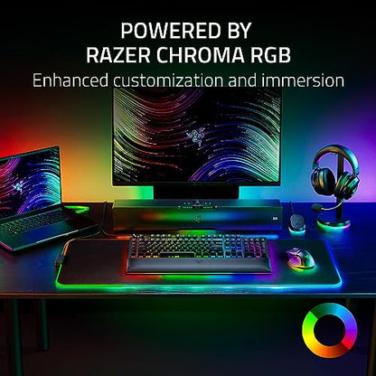 Razer Base Station V2 Chroma Headphone Headset Stand Holder, Black | Chroma RGB Lighting, Taller Stand & Anti-slip Ledge, USB Charging Ports, Anti-Slip Rubber Base, 3.5mm Port + Built-in DAC - color: Classic Black, style: V2