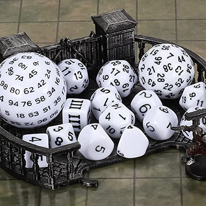 CiaraQ DND Polyhedral Dice Set (15pcs) D4-D100 Game Dice with Dice Bag | Acrylic Role Playing Dice for Dungeons and Dragons MTG Table Games (White & Black) - color: White & Black