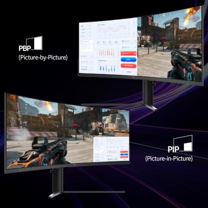 KTC 34 Inch 180Hz WQHD Ultrawide 3440X1440 Curved Gaming Monitor, H34S5 | 1500R Curvature, PIP/PBP, 4000:1 Contrast, FreeSync, HDR, VESA, Tilt Swivel Height Pivot Adjustment - color: Black, size: 34-inch